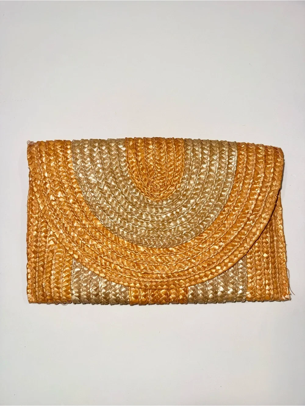 Shiraleah Woven Clutch in Gold and Tan